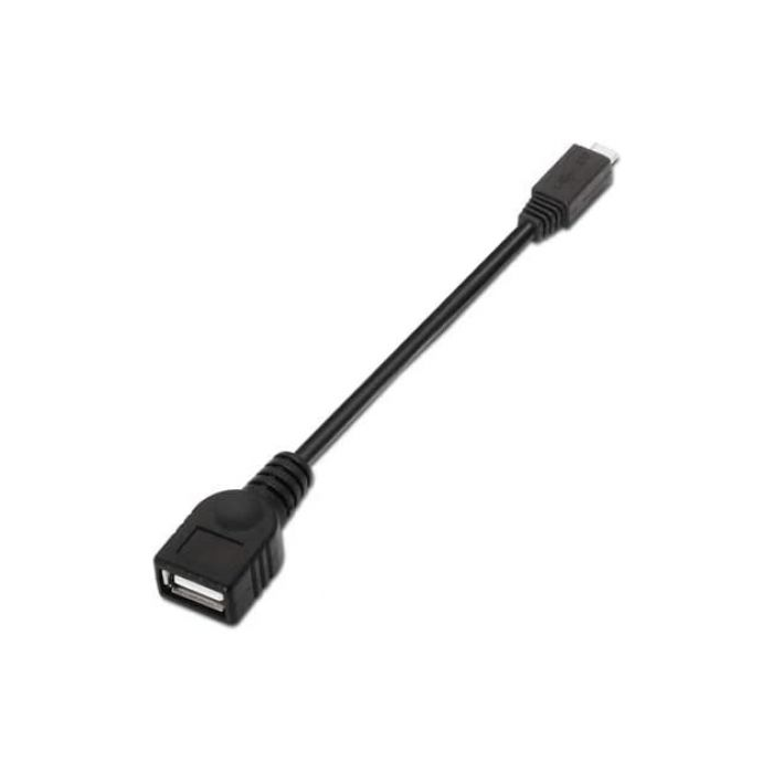 Nanocable 10.01.3500 Cable USB 2.0 OTG Micro USB B Macho a USB A Hembra para Móviles y Tablets - 15cm Negro 3 Nanocable 10.01.3500 Cable USB 2.0 OTG Micro USB B Macho a USB A Hembra para Móviles y Tablets - 15cm Negro 3
