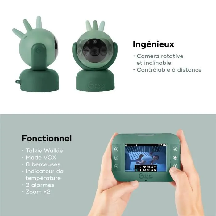 Babymoov Babyphone Video Yoo Master BAB3661276180277 Cámara 360°, Tecnología del Sueño, Visión Nocturna 3