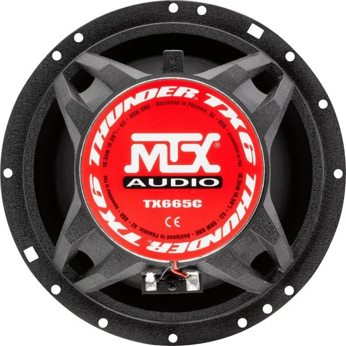Mtx Audio TX665C Altavoces coaxiales de 2 vías 16.5cm 90W RMS 4 Ohm chasis aluminio tweeter neodimio 2
