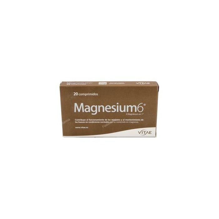 VITAE Magnesium-6 20 Comp. Suplemento Magnesio y Vitamina B6 para Músculos, Huesos y Energía