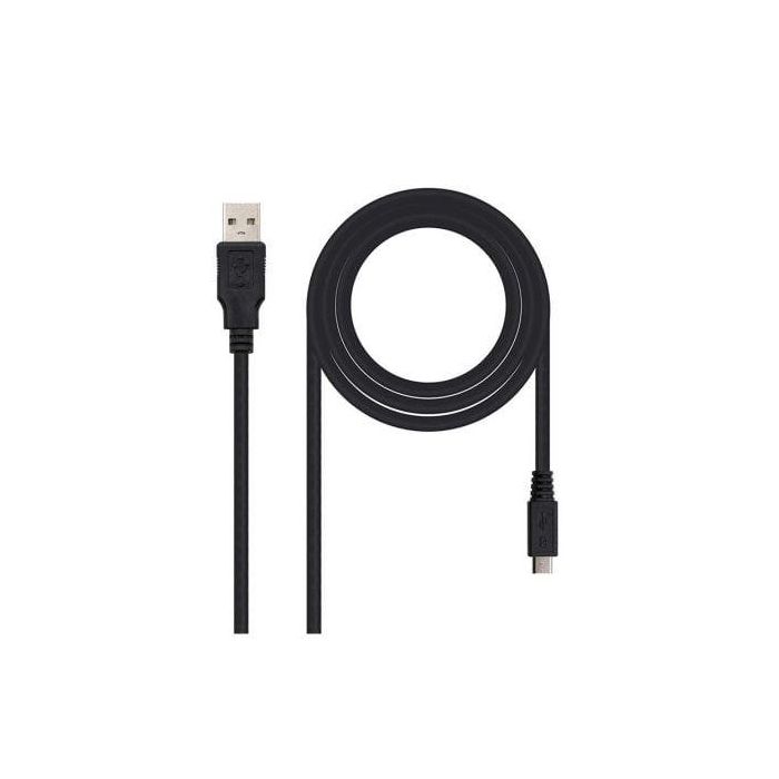Nanocable 10.01.0501 Cable USB 2.0 de Alta Velocidad, Tipo A Macho a Micro B Macho, 1.8 metros, Negro, para Móviles y Cámaras Digitales Nanocable 10.01.0501 Cable USB 2.0 de Alta Velocidad, Tipo A Macho a Micro B Macho, 1.8 metros, Negro, para Móviles y Cámaras Digitales
