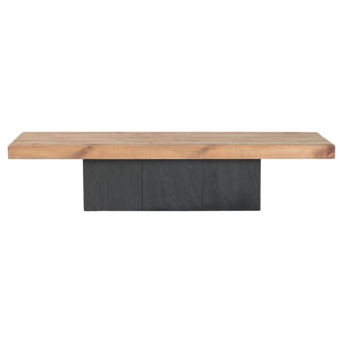 DKD Home Decor Mueble TV Alpino Madera Reciclada Pino Natural Negro 180x48x40 cm Hecho a Mano 1