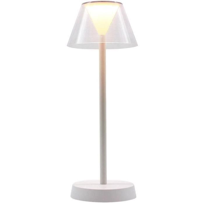 Lámpara de mesa inalámbrica - LUMISKY - BEVERLY WHITE - H34 cm - LED blanco cálido