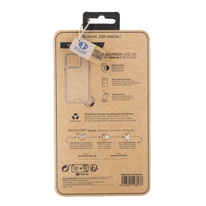 Muvit Funda Shockproof 2M para Apple iPhone - Protección contra caídas, reciclable 5 Muvit Funda Shockproof 2M para Apple iPhone - Protección contra caídas, reciclable 5