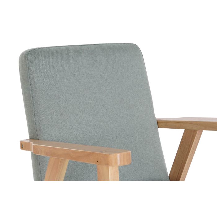 DKD Home Decor Mecedora Scandi de Madera y Poliéster para Salón o Dormitorio, Colores Azul Celeste y Natural, 81x58x90 cm 2