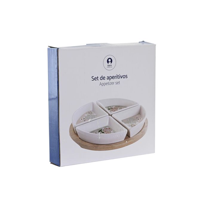 DKD Home Decor Aperitivo Tradicional Gres y Bambú Verde Beige Blanco Set 5 Piezas 21.5 x 1 x 21.5 cm Apto Lavavajillas 3 DKD Home Decor Aperitivo Tradicional Gres y Bambú Verde Beige Blanco Set 5 Piezas 21.5 x 1 x 21.5 cm Apto Lavavajillas 3