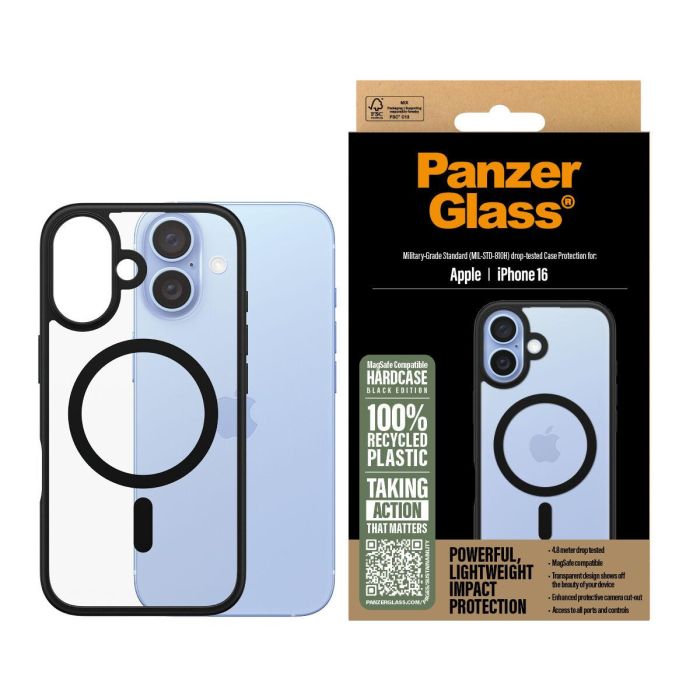 PanzerGlass HardCase Black MagSafe para iPhone 16 0 PanzerGlass HardCase Black MagSafe para iPhone 16 0