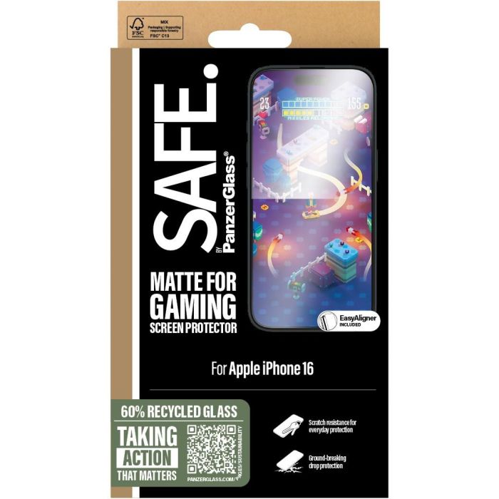 PanzerGlass SAFE. UWF Protector de Pantalla para iPhone 16 / 15 Ultra-Wide Fit Resistente a Rayones y Golpes Transparente 2
