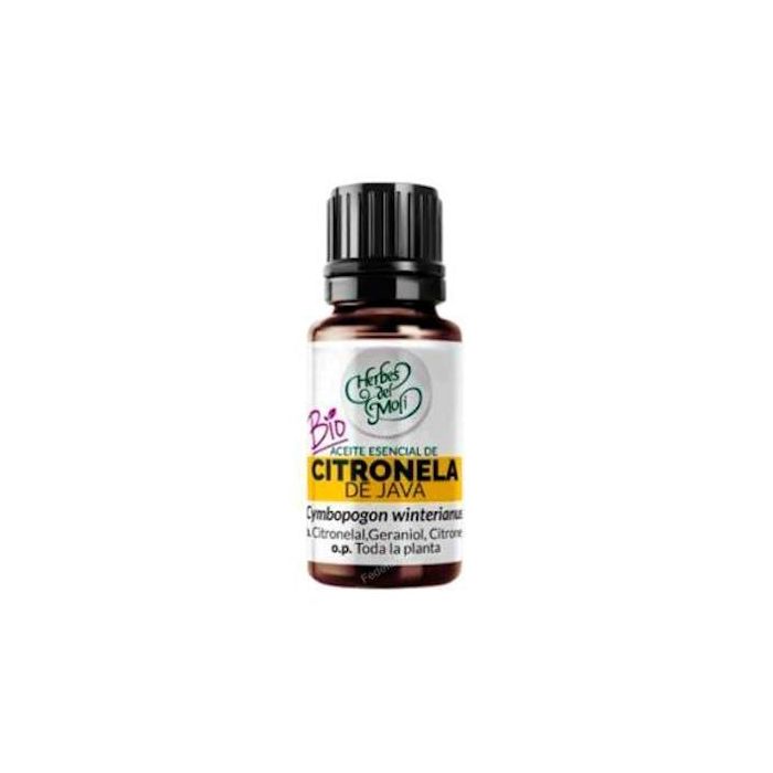 HERBES DEL MOLI Citronela de Java Aceite Esencial Ecológico 10ml - Repelente de Mosquitos e Insectos