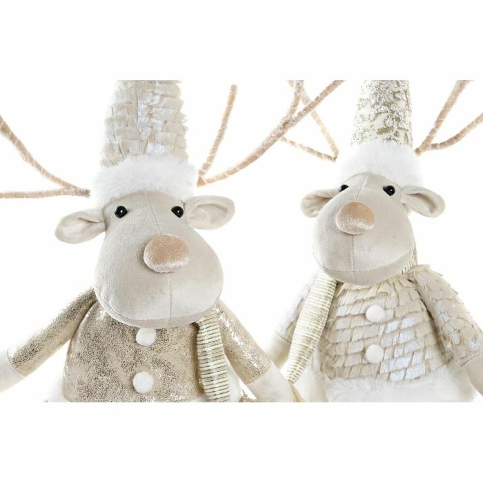 Figura Navidad Moderna DKD Home Decor Marron Blanco 18 x 38 x 19 cm (2 Unidades) 1 Figura Navidad Moderna DKD Home Decor Marron Blanco 18 x 38 x 19 cm (2 Unidades) 1