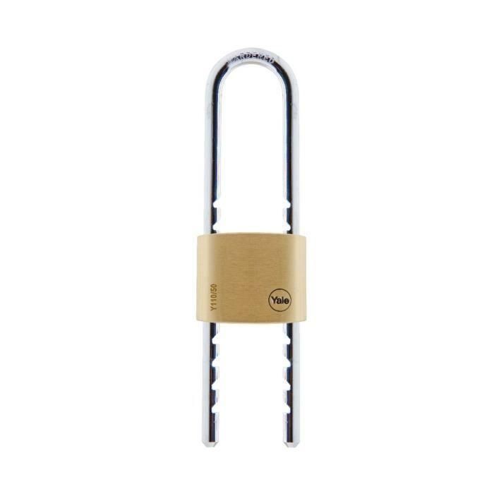 Candado de latón - YALE - Y110B/50/155/1 - 50 mm - Arco de acero cementado XL - 3 llaves - Para cadenas, escaleras, portones, bicicletas 2 Candado de latón - YALE - Y110B/50/155/1 - 50 mm - Arco de acero cementado XL - 3 llaves - Para cadenas, escaleras, portones, bicicletas 2