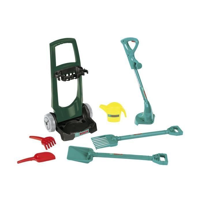 Bosch 2751 Carro de Jardín Juguete Klein con Accesorios: Pala, Rastrillo, Regadera, Bordeadora. Estable y para Niños +3 Años 2 Bosch 2751 Carro de Jardín Juguete Klein con Accesorios: Pala, Rastrillo, Regadera, Bordeadora. Estable y para Niños +3 Años 2