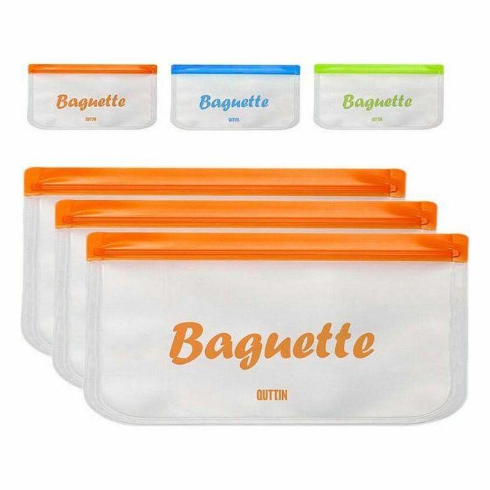 Bolsa Reutilizable para Alimentos Quttin 3 Piezas 30 x 15 cm (18 Unidades) 3