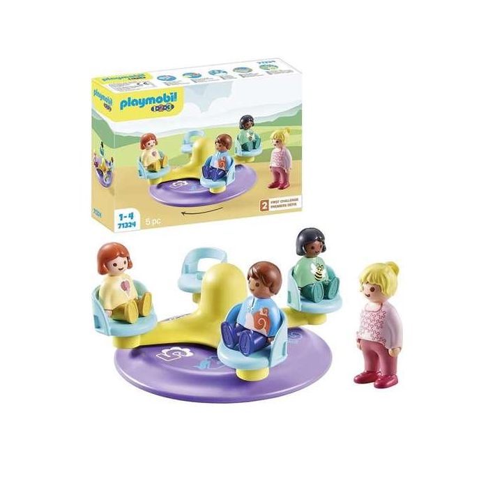 Playmobil 1.2.3 Carrusel - Juego de construcción para niños a partir de 1 año con figuras y accesorios 1