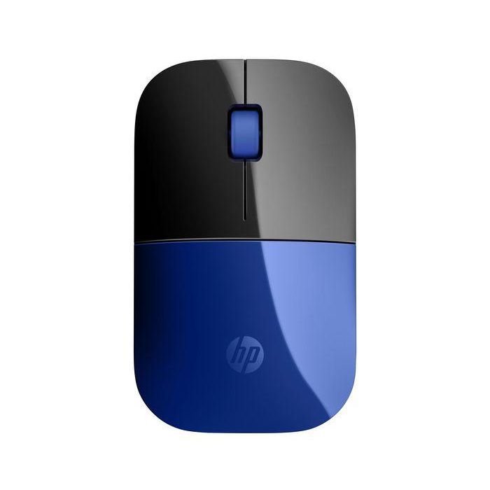 HP Ratón Inalámbrico Z3700 Negro Azul, Conexión USB 2.4 GHz, Batería de Larga Duración Hasta 16 Meses, Receptor Nano Incluido, Diseño Delgado y Portátil