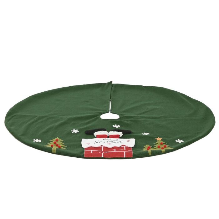 DKD Home Decor Base Árbol Navidad Tradicional Poliéster 105x105 cm Verde y Rojo 2