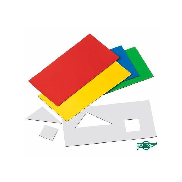 Faibo 759 Láminas imantadas recortables 100x200x0,7 mm, colores surtidos, blister de 5
