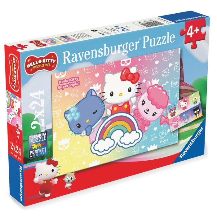 RAVENSBURGER Puzzle Hello Kitty 2x24pzs +4 años con póster incluido tamaño 26x18cm