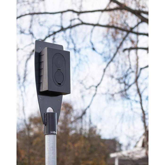 Next Green Poleplate 225 Z Soporte para Cargador EV compatible con Zaptec PRO/GO, Garo Entity PRO para Tubo Ø 60mm de Acero Sueco 5