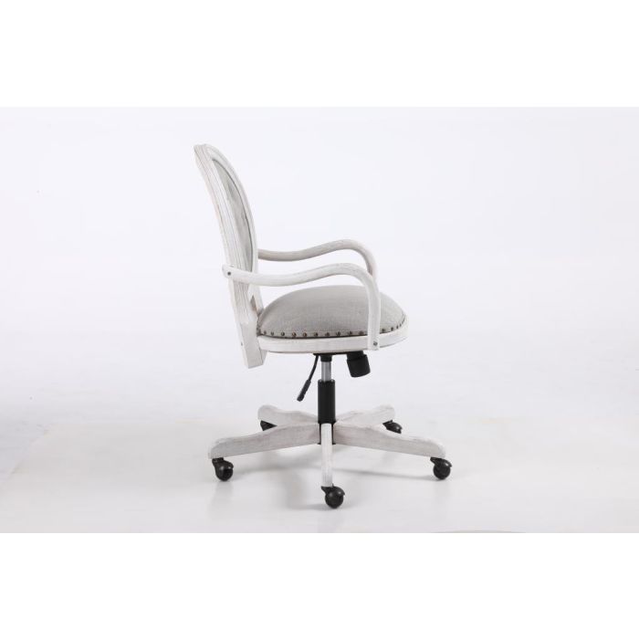 Silla Home Office DKD Home Decor Gris Claro Blanco 50 x 88 x 52 cm 3