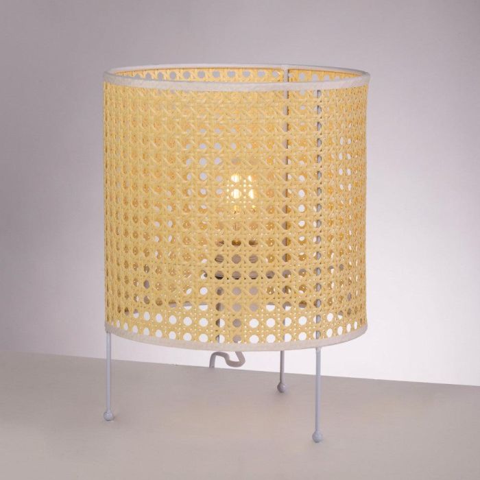 Lámpara de Mesa Shakhty de Ratán con Casquillo E27 Estilo Boho-Chic para Salón Dormitorio SKD-T1009 2