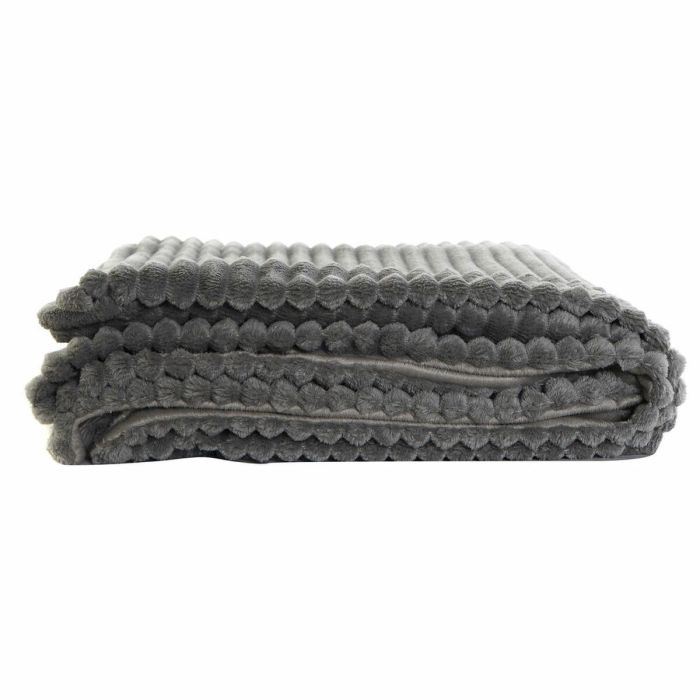 Manta Basicos DKD Home Decor Gris 200 x 2 x 150 cm 2 Manta Basicos DKD Home Decor Gris 200 x 2 x 150 cm 2