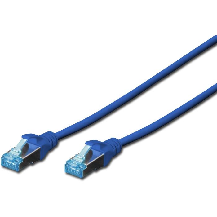 Digitus Cable de Red Patch SF/UTP Cat5e Macho/Macho 0.5m Azul - Conectores RJ45, Cubierta PVC, Blindaje S-FTP