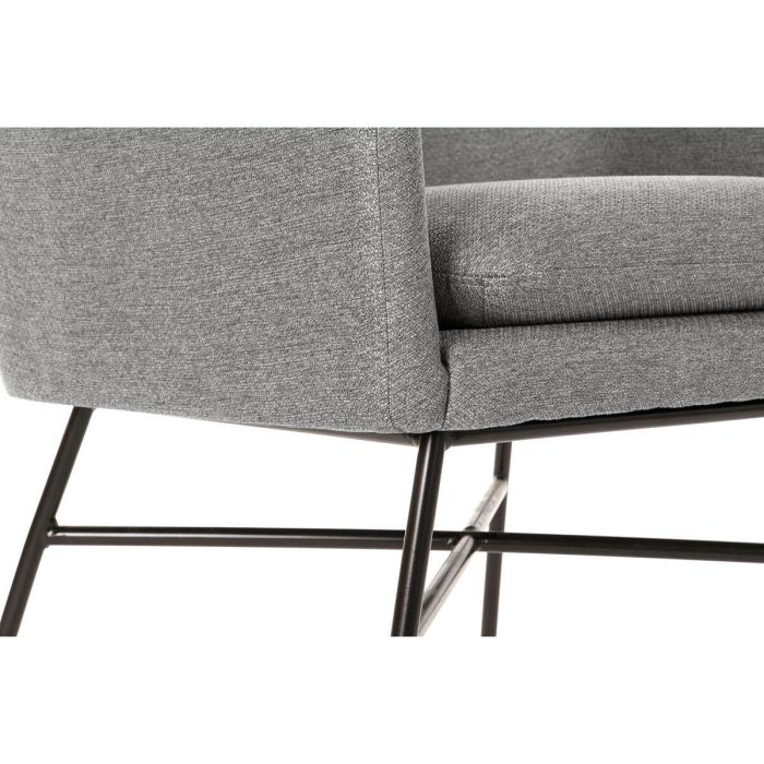 Sillón DKD Home Decor Negro Gris claro Metal 66 x 62 x 76,5 cm 4 Sillón DKD Home Decor Negro Gris claro Metal 66 x 62 x 76,5 cm 4