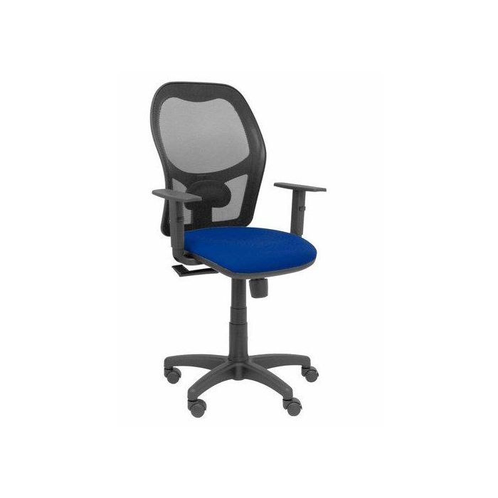 Silla Piqueras Y Crespo Alocen Brazos Regulables Mecanismo Sincro Refuerzo Lumbar Ruedas Nylon Respaldo Malla Negra Transpirable Y Asiento Tapizado Bali Azul Marino