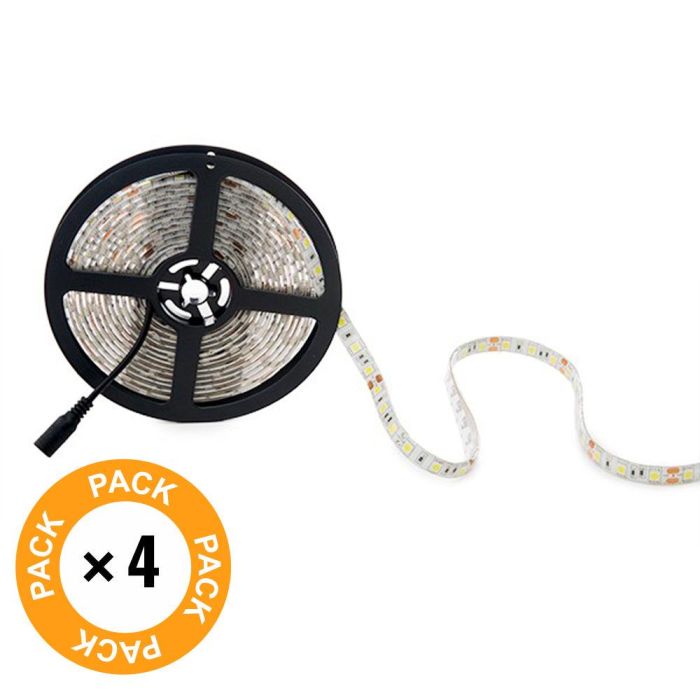 Pack 4 Tiras LED 72W 4200Lm 6000ºK 300 X SMD5050 12VDC IP65 x5M 40.000H [PL219010W-PK4-AP] 1