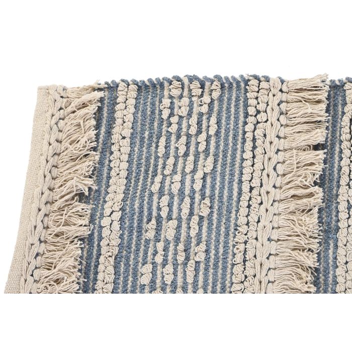 Alfombra DKD Home Decor 180 x 120 x 2 cm Azul Algodón Blanco Boho 1