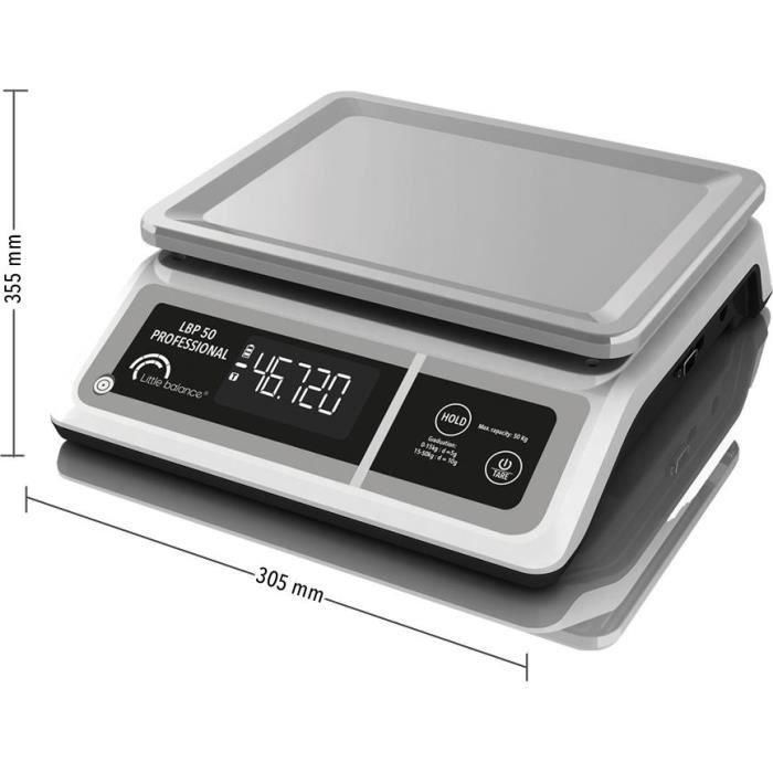 Báscula profesional - LBP 50 Professional - USB - Gris - LITTLE BALANCE - Báscula de cocina - 50 kg 2 Báscula profesional - LBP 50 Professional - USB - Gris - LITTLE BALANCE - Báscula de cocina - 50 kg 2