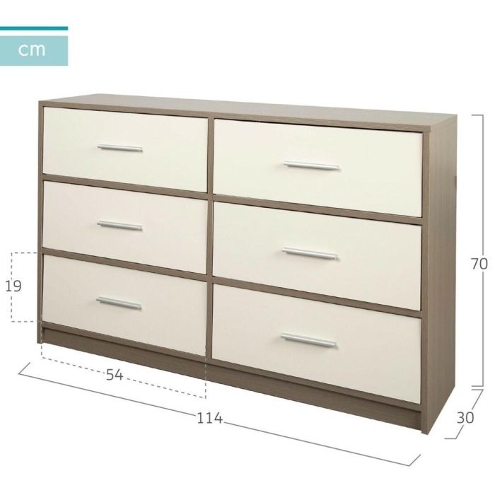 Cómoda Max Home Blanco Gris Moderno 114 x 70 x 30 cm 3 Cómoda Max Home Blanco Gris Moderno 114 x 70 x 30 cm 3