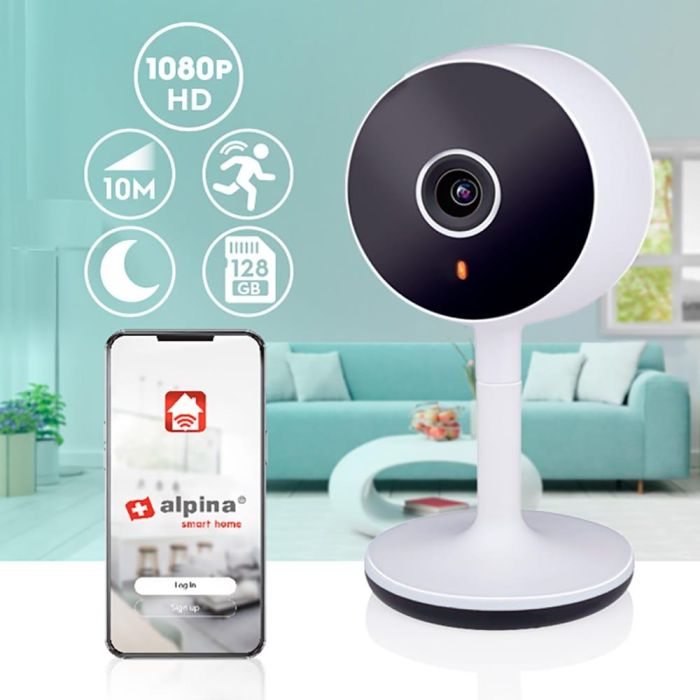Alpina Cámara Smart Wifi Interior 1080p HD Visión Nocturna Compatible Micro SD 230V 5 Alpina Cámara Smart Wifi Interior 1080p HD Visión Nocturna Compatible Micro SD 230V 5