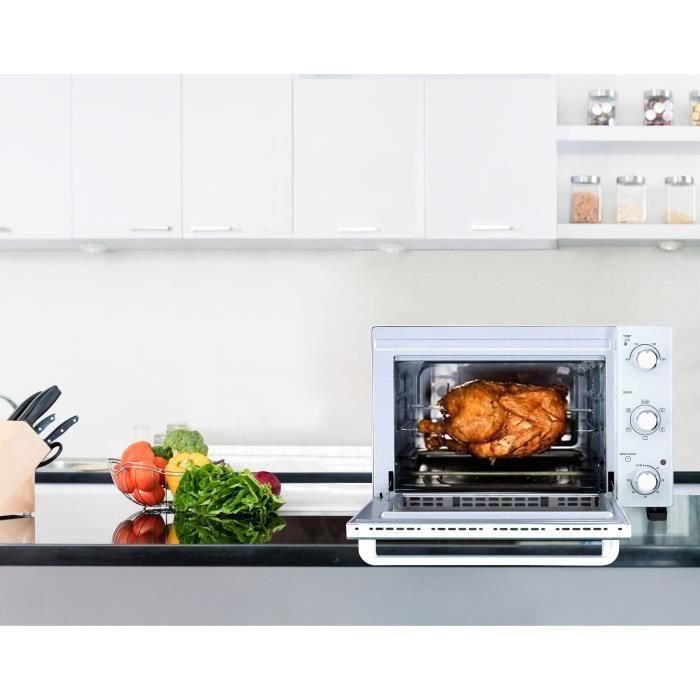 CONTINENTAL EDISON CEMF35W - Mini horno eléctrico 35L blanco - 1500W - Asador, Circulación natural 5