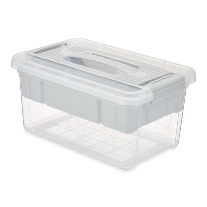 Organizador Plastico 5 L Bandeja Gris Kipit 29X14CM (6 Unidades) 1 Organizador Plastico 5 L Bandeja Gris Kipit 29X14CM (6 Unidades) 1
