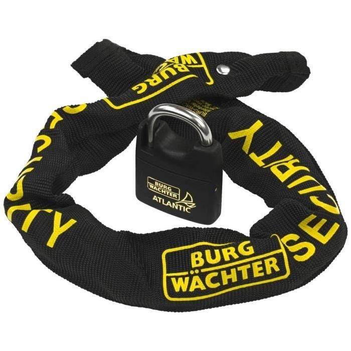 Burg Wachter SKM 6/60/NI40 Cadena Antirrobo con Candado Marino de Acero Inoxidable, 60 cm, 6mm Acero Endurecido 1