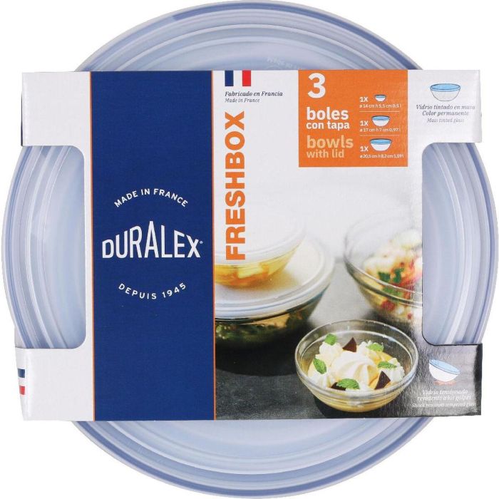 Set de Cuencos Duralex Marine Azul Con Tapa 3 Piezas 1 Set de Cuencos Duralex Marine Azul Con Tapa 3 Piezas 1