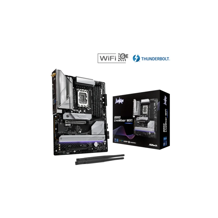 Placa ASRock B860 Livemixer Wifi,Intel,1851,B860,4Ddr5,Usb 10Gbps,Wifi,Atx