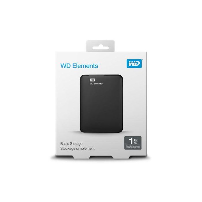 Disco Duro Externo Western Digital WD Elements Portable WDBUZG0010BBK-WESN 1 TB 2,5" USB 3.0 Magnética 1 TB HDD 1 TB SSD 7