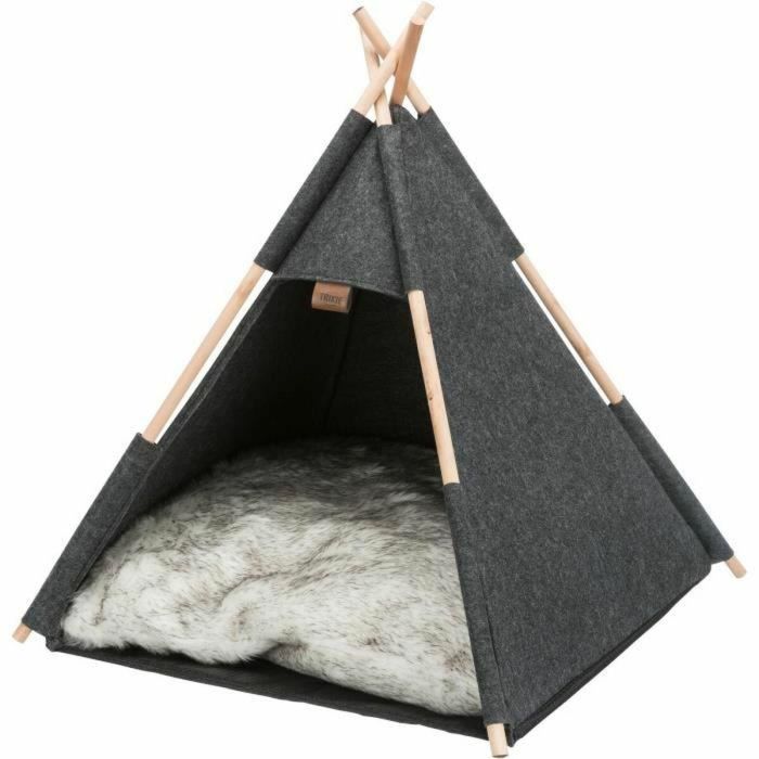 Trixie TRI4011905362755 Refugio Tipi de Fieltro para Mascotas - 55 x 65 x 55 cm - Antracita
