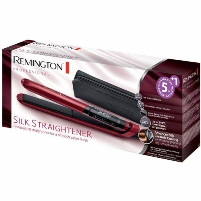 Remington S9600 Plancha de Pelo de Seda Cerámica Avanzada, Placas XL 110mm, Temp. 150-240°C, Calentamiento Rápido, Estuche 8