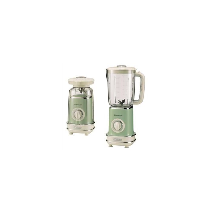 Ariete 568/14 Batidora de Vaso Vintage Verde 1.5L, 6 Cuchillas Acero Inoxidable, Función Pulse Ariete 568/14 Batidora de Vaso Vintage Verde 1.5L, 6 Cuchillas Acero Inoxidable, Función Pulse