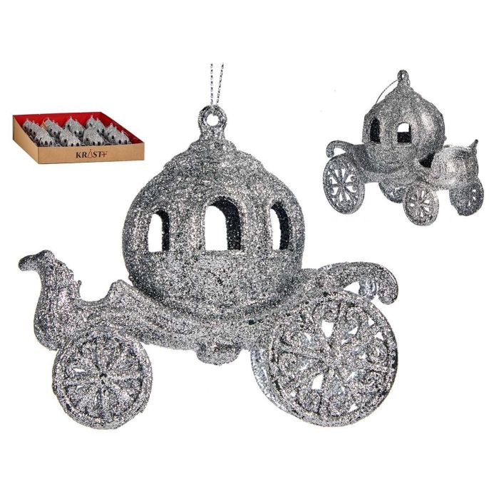 Adorno Navidad Carroza Calabaza Plateado Krist+ 11.5x9.5x6 cm (48 Unidades) Adorno Navidad Carroza Calabaza Plateado Krist+ 11.5x9.5x6 cm (48 Unidades)