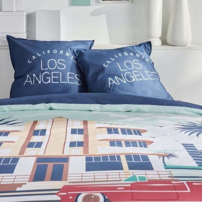 Juego de cama - HOY - JAVA - 2 personas - 240x220 cm - Algodón - Estampado Los Ángeles - Azul 2