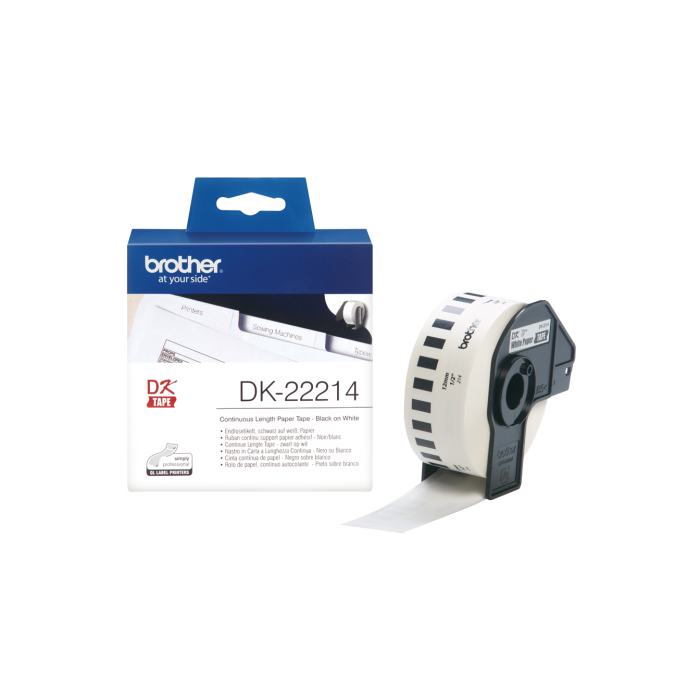 BROTHER Rollo de Papel Continuo Blanco de 12mm x 30,48m 0 BROTHER Rollo de Papel Continuo Blanco de 12mm x 30,48m 0