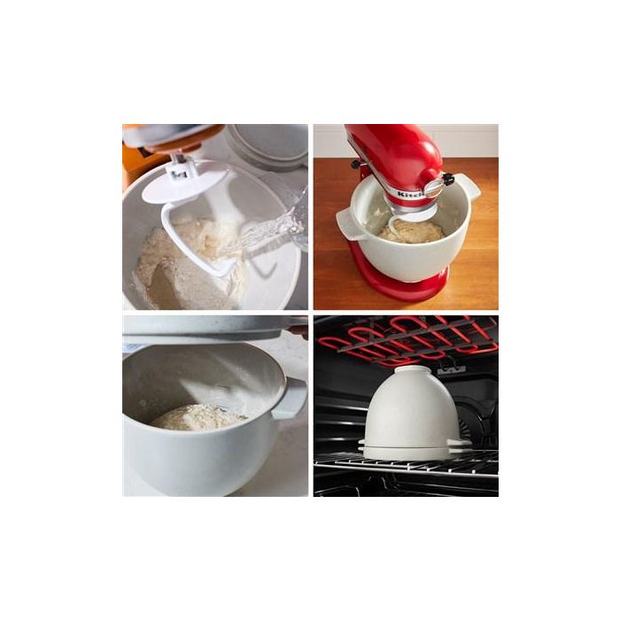 Kitchenaid 5KSM2CB5BGS Bol para Pan con Tapa Grey Speckle para Robot de Cocina, Apto para Horno 1
