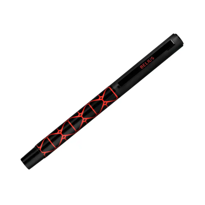 Belius Legacy Boligrafo Aluminio Diseño Triángulo Rojo Cuerpo Negro Tinta Azul Caja Diseño 4