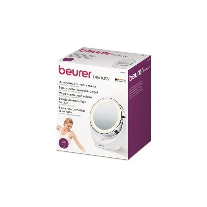 Beurer BS-49 Espejo Cosmético con Luz LED, 12 Luces, 5 Aumentos, Portátil 4