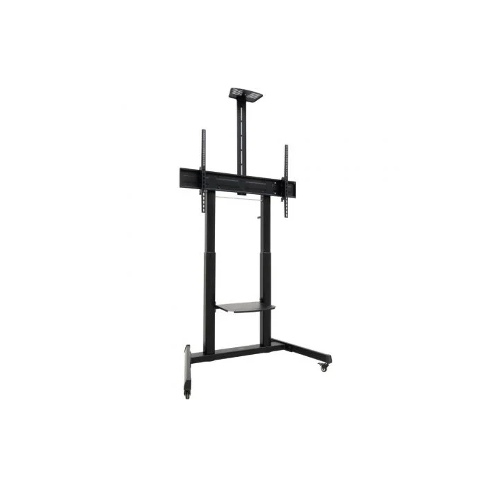 TooQ Soporte de Suelo con Ruedas FS20406HM-B para Pantallas de 60"-100", Negro, Altura Regulable
